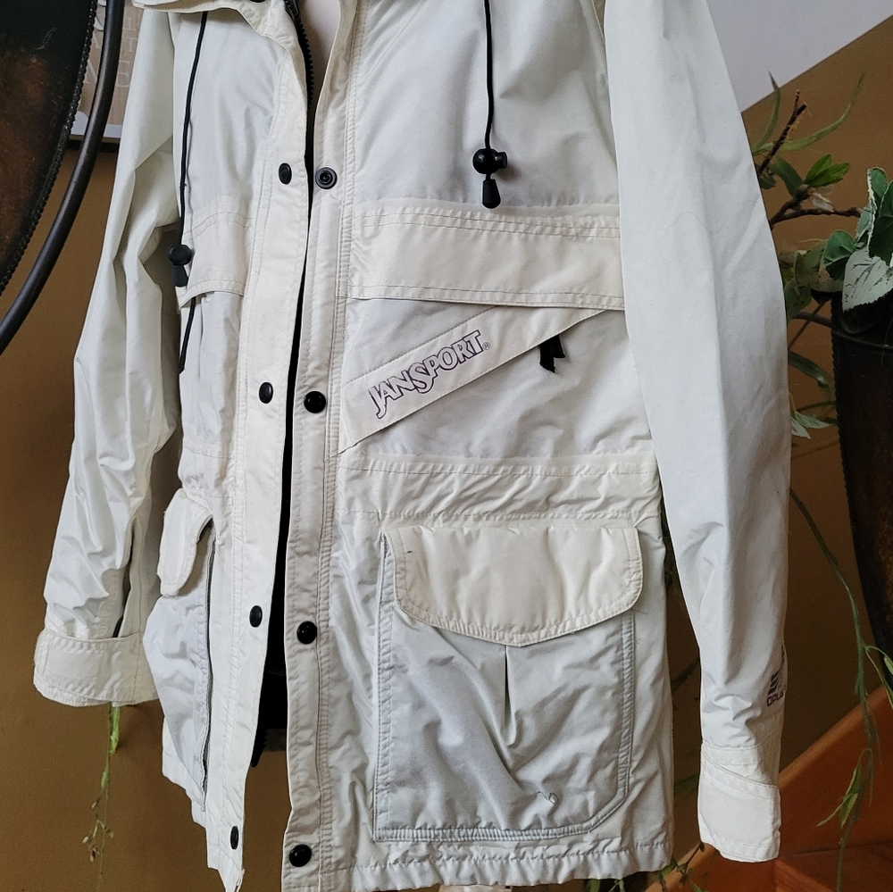 JanSport Opus 2 Jacket Cream Utility Hiking Cargo Coat Waterproof Breathable M - Picture 5 of 15